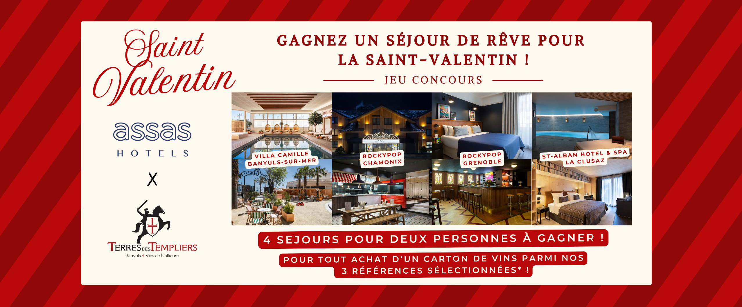 Gagnez un séjour de rêve avec Terres des Templiers et le Groupe ASSAS !