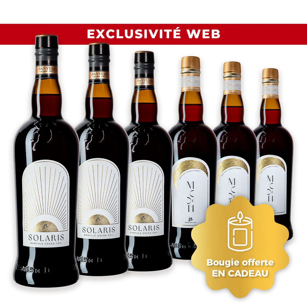 Sélection Moon &amp; Solaris - AOP Banyuls x 6 bouteilles + 1 Bougie en cadeau