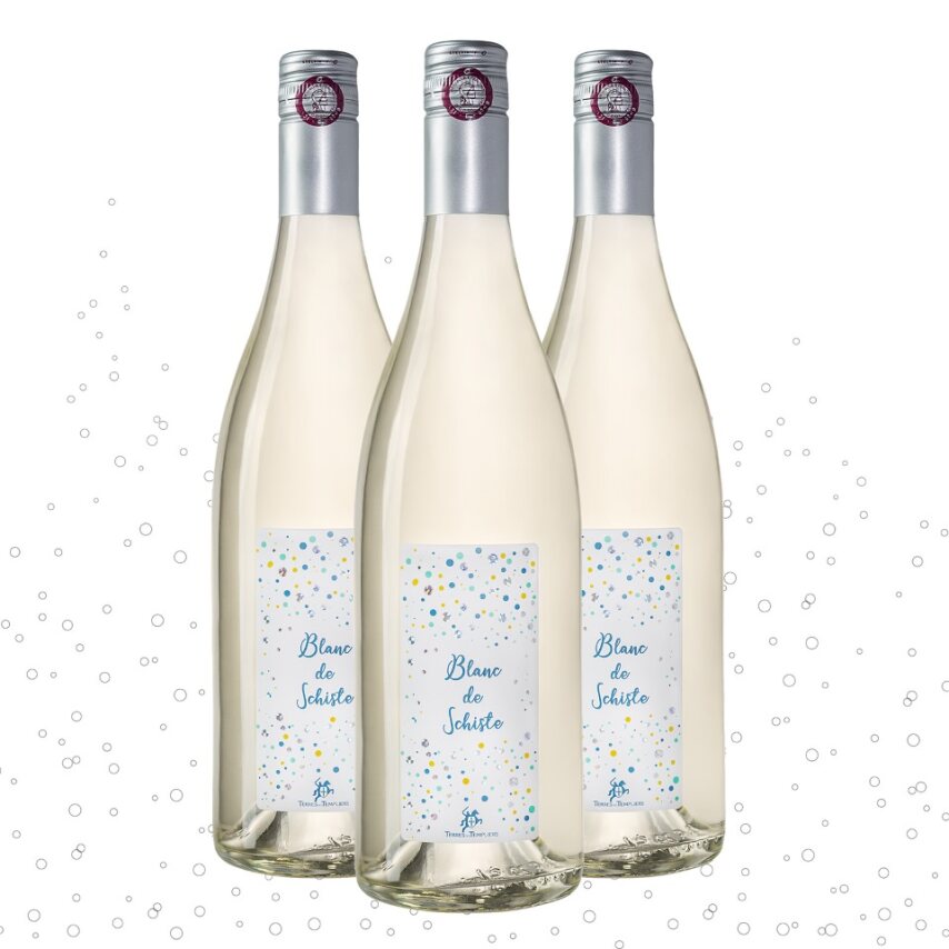Vin pétillant gazéifié Blanc de Schiste x3